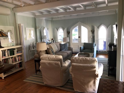Oak Bluffs Martha's Vineyard vacation rental - Large living room with writing desk, reading nook and TV.