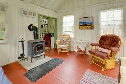 Oak Bluffs Martha's Vineyard vacation rental - Our cozy living room has a sleigh bed and antique furniture.