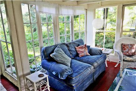 Oak Bluffs Martha's Vineyard vacation rental - A comfy couch extends the dining area to a happy meeting place.