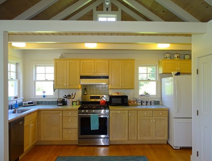 Chilmark Martha's Vineyard vacation rental - Modern kitchen with appliances, view of water