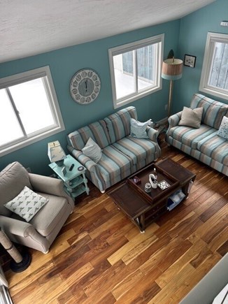 Edgartown Martha's Vineyard vacation rental - Living room viewed from staircase landing