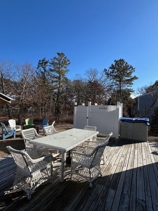 Edgartown Martha's Vineyard vacation rental - Wicker table/seating for 6, access for outdoor shower from