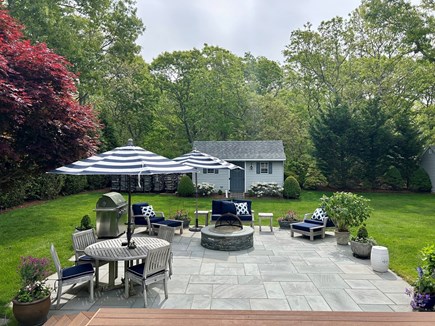 Oak Bluffs Martha's Vineyard vacation rental - Patio with fire pit, dining table, seating and professional grill