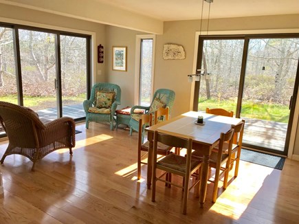 West Tisbury Martha's Vineyard vacation rental - A sunny dining room and reading nook both open to the back deck