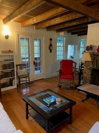 West Tisbury Martha's Vineyard vacation rental - Living room, looking towards the porch