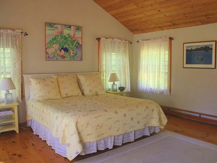 Chilmark Martha's Vineyard vacation rental - King MBR, has a wall of waterview windows overlooking entire yard