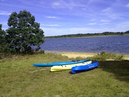 Chilmark Martha's Vineyard vacation rental - The 4 kayaks & paddleboard are at the foot of your shoreside yard