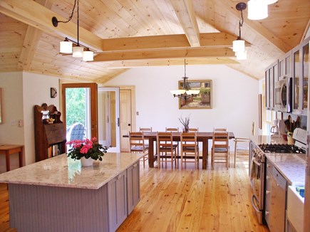 Chilmark Martha's Vineyard vacation rental - From kitchen to the DR with its deck & yard access and waterviews