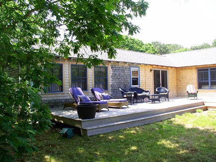 Chilmark Martha's Vineyard vacation rental - The waterview deck also overlooks the extensive yard.