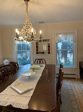 Oak Bluffs, East Chop Martha's Vineyard vacation rental - Dining room in the with glass chandelier; frenchdoors for privacy