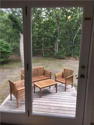 Oak Bluffs Martha's Vineyard vacation rental - Patio area off living room with teak furniture (has pillows)