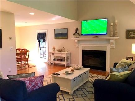 Edgartown Martha's Vineyard vacation rental - Living room with flat screen TV and fireplace