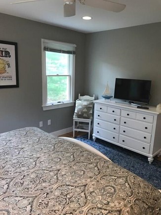 Edgartown Martha's Vineyard vacation rental - Master bedroom with flat screen TV and storage!