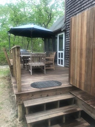 Edgartown Martha's Vineyard vacation rental - Back deck with plenty of seating and new Weber Grill.