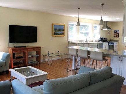 Edgartown   near town Martha's Vineyard vacation rental - Living area with view of kitchen