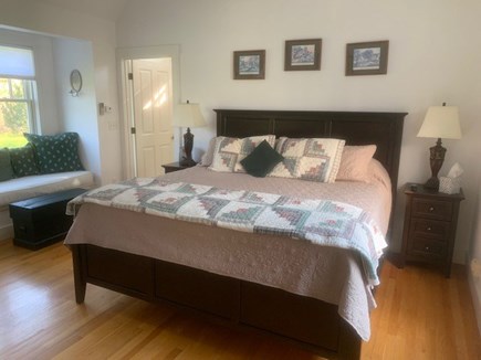 Edgartown Martha's Vineyard vacation rental - MBR with private bath / new king storage bed and firm mattress