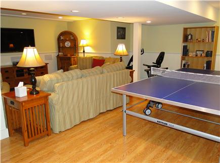 Edgartown/ West Tisbury line o Martha's Vineyard vacation rental - Family room with TV, ping pong, exercise equipment