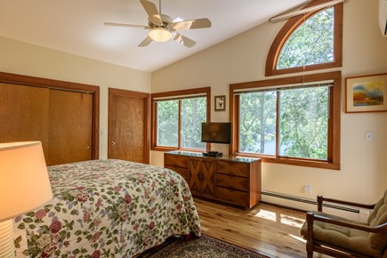 Lambert's Cove  West Tisbury Martha's Vineyard vacation rental - Main side master bedroom with view of the pond
