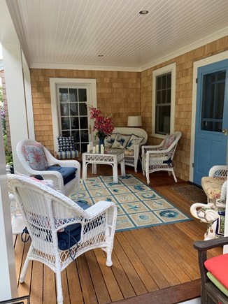 In town Edgartown village Martha's Vineyard vacation rental - All weather sitting porch