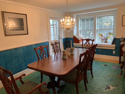 In town Edgartown village Martha's Vineyard vacation rental - Dining room comfortably seats eight
