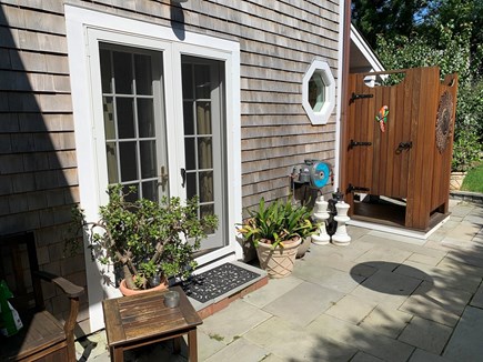 In town Edgartown village Martha's Vineyard vacation rental - Terrace and outdoor shower