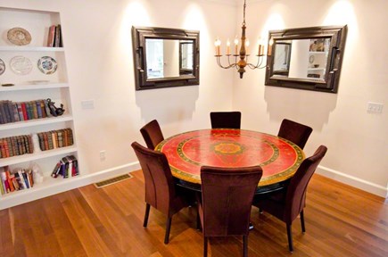 Vineyard Haven, Martha's Vineyard Martha's Vineyard vacation rental - Dining Room with antique table and comfortable velour chairs.