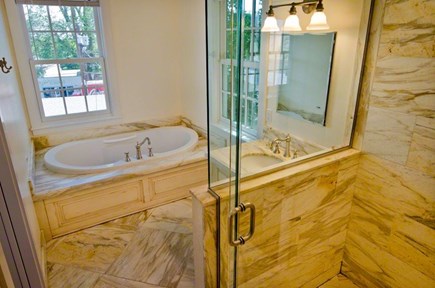 Vineyard Haven, Martha's Vineyard Martha's Vineyard vacation rental - King Bath with walk in shower and whirlpool tub.