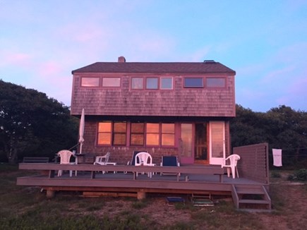 West Tisbury Martha's Vineyard vacation rental - Close up of the Exterior of the House with 12 foot x 24 foot deck