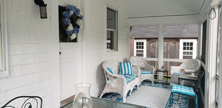 Edgartown Martha's Vineyard vacation rental - Front Screened Porch & Bike Shed