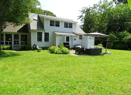 Oak Bluffs, East Chop Martha's Vineyard vacation rental - Fenced in back yard with patio, grill, outdoor shower