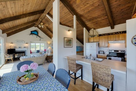 Katama-Edgartown, Katama Martha's Vineyard vacation rental - Dining room with kitchen and living room