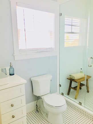 Downtown Vineyard Haven Martha's Vineyard vacation rental - Bedroom #2 ensuite bathroom-- steam glass shower.