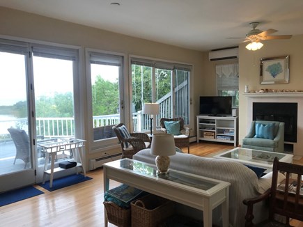 Oak Bluffs - East Chop Martha's Vineyard vacation rental - Living Room wall of windows with Ocean views.