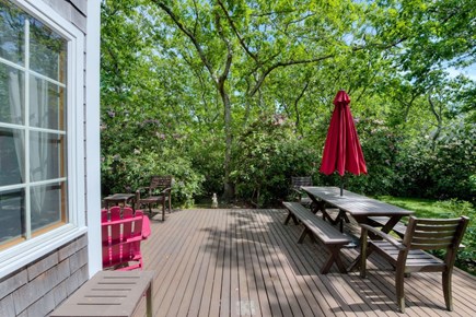 Edgartown Martha's Vineyard vacation rental - Patio with picnic area, chairs and three burner Weber gas grill