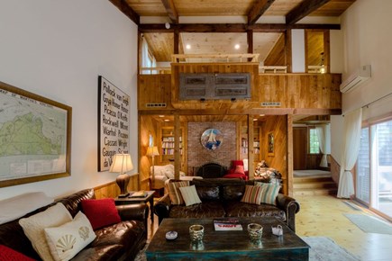 Edgartown Martha's Vineyard vacation rental - Living room looking at loft