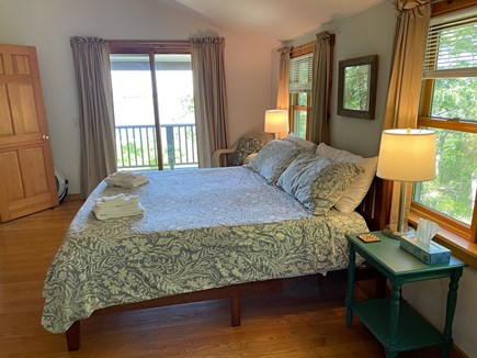 Vineyard Haven Martha's Vineyard vacation rental - Spacious primary bedroom with king bed, ocean views from balcony.