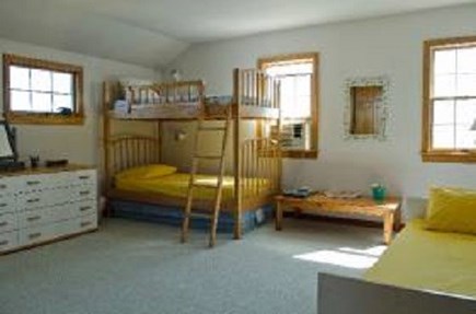 Katama-Edgartown, Katama Martha's Vineyard vacation rental - Bunk bed bedroom with trundle bed seen in lower left corner