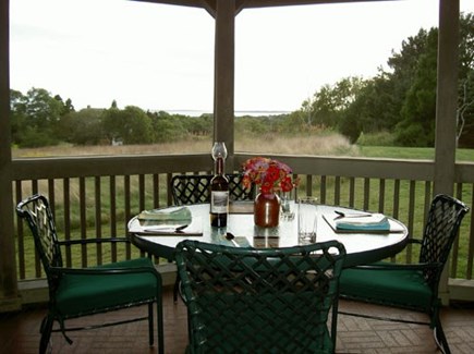 Chilmark Martha's Vineyard vacation rental - Oceanview screened porch with breakfast nook