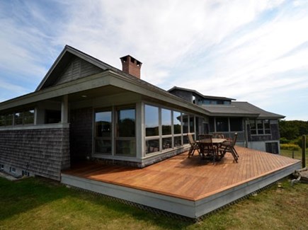 Chilmark Martha's Vineyard vacation rental - Beautiful sun drenched deck overlooking the ocean