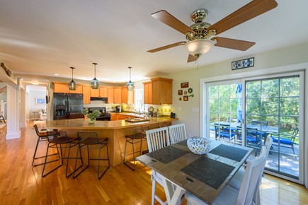 Edgartown/Katama/close to town Martha's Vineyard vacation rental - Fully equipped kitchen, concave island with walk out to the deck.