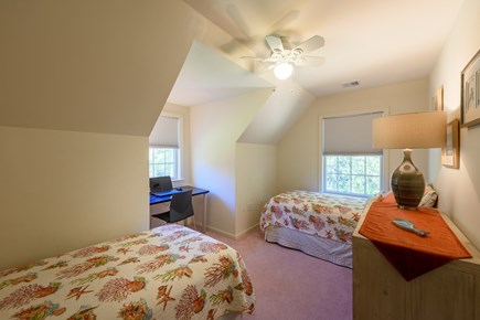 Edgartown/Katama/close to town Martha's Vineyard vacation rental - Third bedroom with 2 twin beds and a desk with a/c and fan.