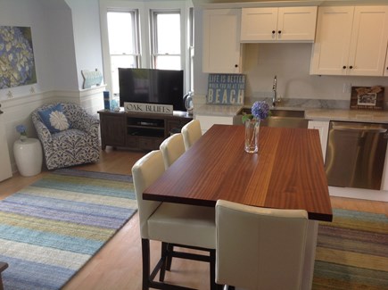 Oak Bluffs Martha's Vineyard vacation rental - Open floor plan showing kitchen and one side of family room.