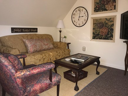 Oak Bluffs Martha's Vineyard vacation rental - 2nd floor Full 'primary' suite sitting area, TV on wall.