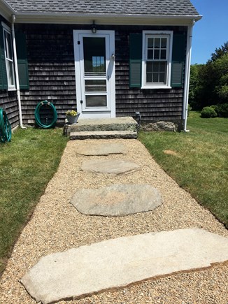 Chilmark Martha's Vineyard vacation rental - Granite steps sidewalk to kitchen side door entrance