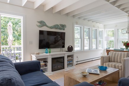 West Tisbury Martha's Vineyard vacation rental - Family Room - sliding doors to wrap around deck
