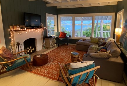 Oak Bluffs Martha's Vineyard vacation rental - Living room and view, new paint, 2023.