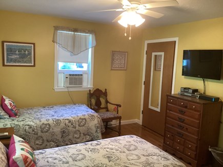 Edgartown Martha's Vineyard vacation rental - First floor bedroom: twin beds A/C,TV and ceiling fan