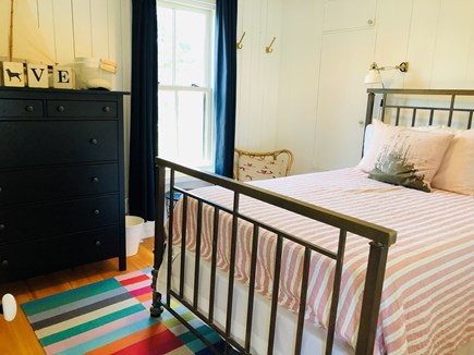 Oak Bluffs Martha's Vineyard vacation rental - Full-sized antique brass bed in downstairs BR