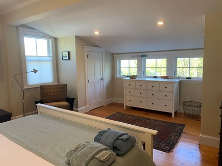 Vineyard Haven, In the heart of the Village of Martha's Vineyard vacation rental - Windows facing the Back Lawn from the King Suite