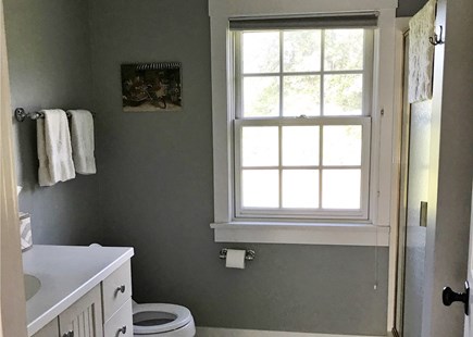 Edgartown Martha's Vineyard vacation rental - Master bathroom with meadow views